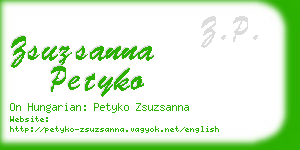 zsuzsanna petyko business card